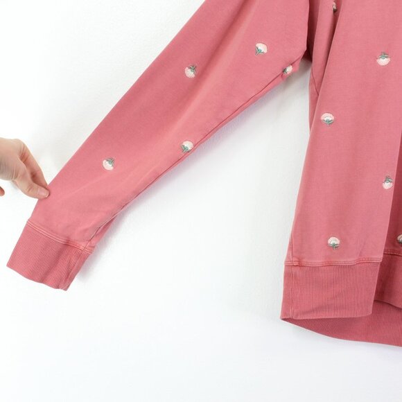 Summersalt The Softest French Terry Relaxed Crew Sweater Rose Size XS Embroidery - Picture 2 of 6